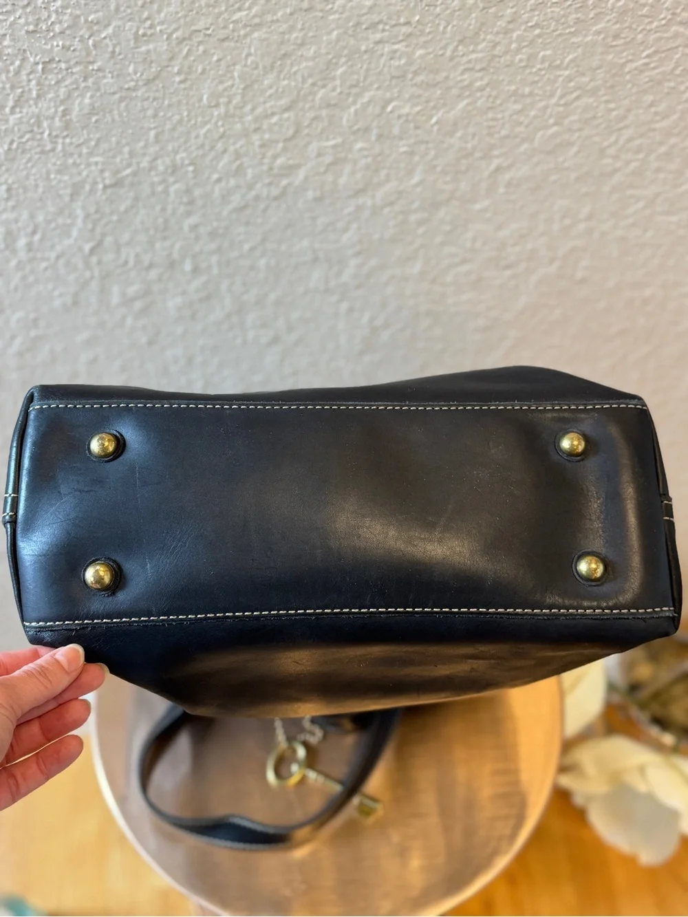 Fossil Austin large black leather shopper tote